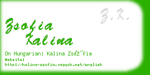 zsofia kalina business card